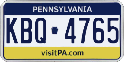 PA license plate KBQ4765