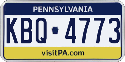 PA license plate KBQ4773