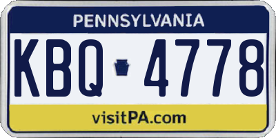 PA license plate KBQ4778
