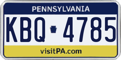 PA license plate KBQ4785