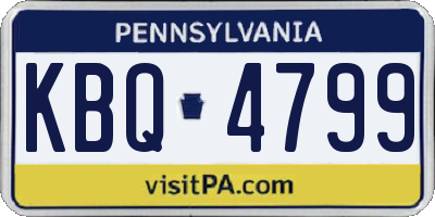 PA license plate KBQ4799