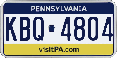 PA license plate KBQ4804