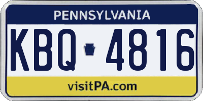 PA license plate KBQ4816