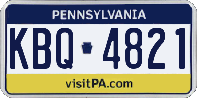 PA license plate KBQ4821