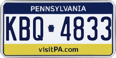 PA license plate KBQ4833