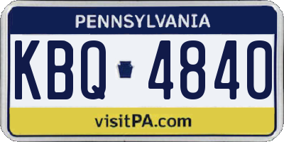 PA license plate KBQ4840