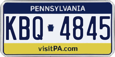 PA license plate KBQ4845