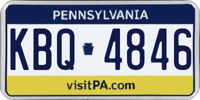 PA license plate KBQ4846