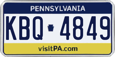 PA license plate KBQ4849