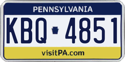 PA license plate KBQ4851