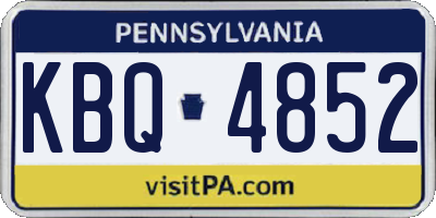PA license plate KBQ4852