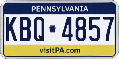 PA license plate KBQ4857