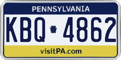 PA license plate KBQ4862