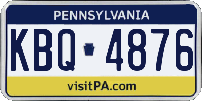 PA license plate KBQ4876