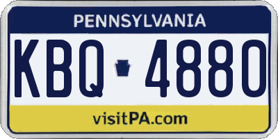 PA license plate KBQ4880