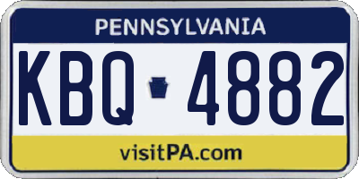 PA license plate KBQ4882