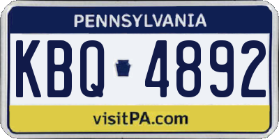 PA license plate KBQ4892