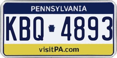 PA license plate KBQ4893