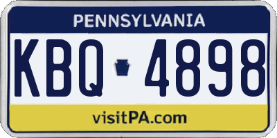 PA license plate KBQ4898