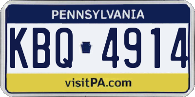 PA license plate KBQ4914