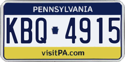 PA license plate KBQ4915