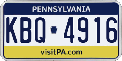 PA license plate KBQ4916