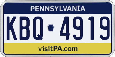 PA license plate KBQ4919