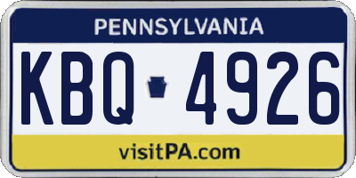 PA license plate KBQ4926