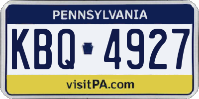 PA license plate KBQ4927