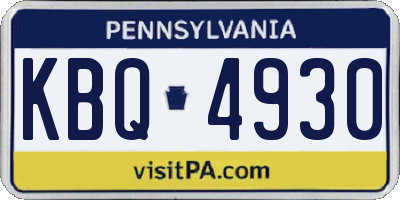 PA license plate KBQ4930