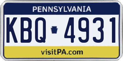 PA license plate KBQ4931