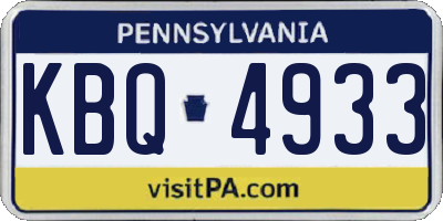 PA license plate KBQ4933