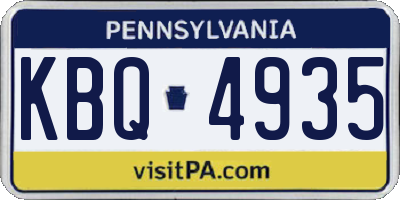 PA license plate KBQ4935