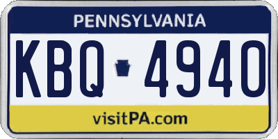 PA license plate KBQ4940