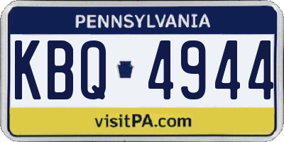 PA license plate KBQ4944