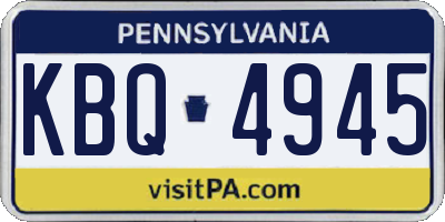 PA license plate KBQ4945