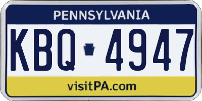 PA license plate KBQ4947