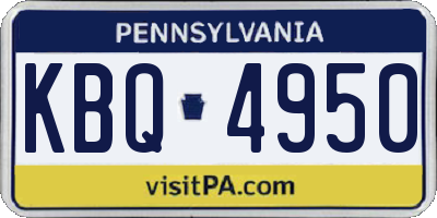 PA license plate KBQ4950