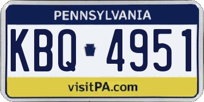 PA license plate KBQ4951