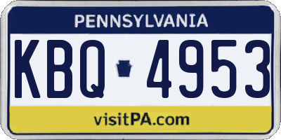 PA license plate KBQ4953