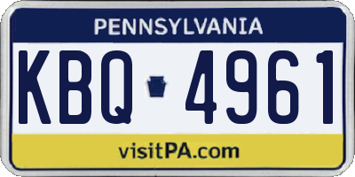 PA license plate KBQ4961
