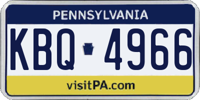 PA license plate KBQ4966
