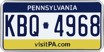 PA license plate KBQ4968
