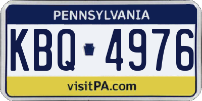 PA license plate KBQ4976