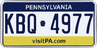 PA license plate KBQ4977