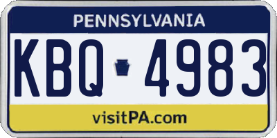 PA license plate KBQ4983
