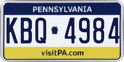 PA license plate KBQ4984