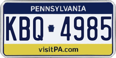 PA license plate KBQ4985