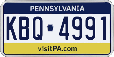PA license plate KBQ4991