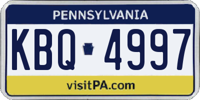 PA license plate KBQ4997